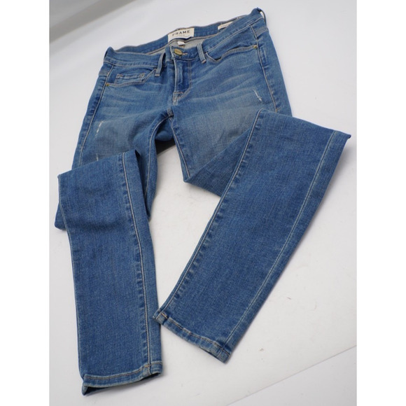 Size 26 - Frame Denim Women's Le Skinny De Jeanne Distressed Denim Jeans - Picture 1 of 11